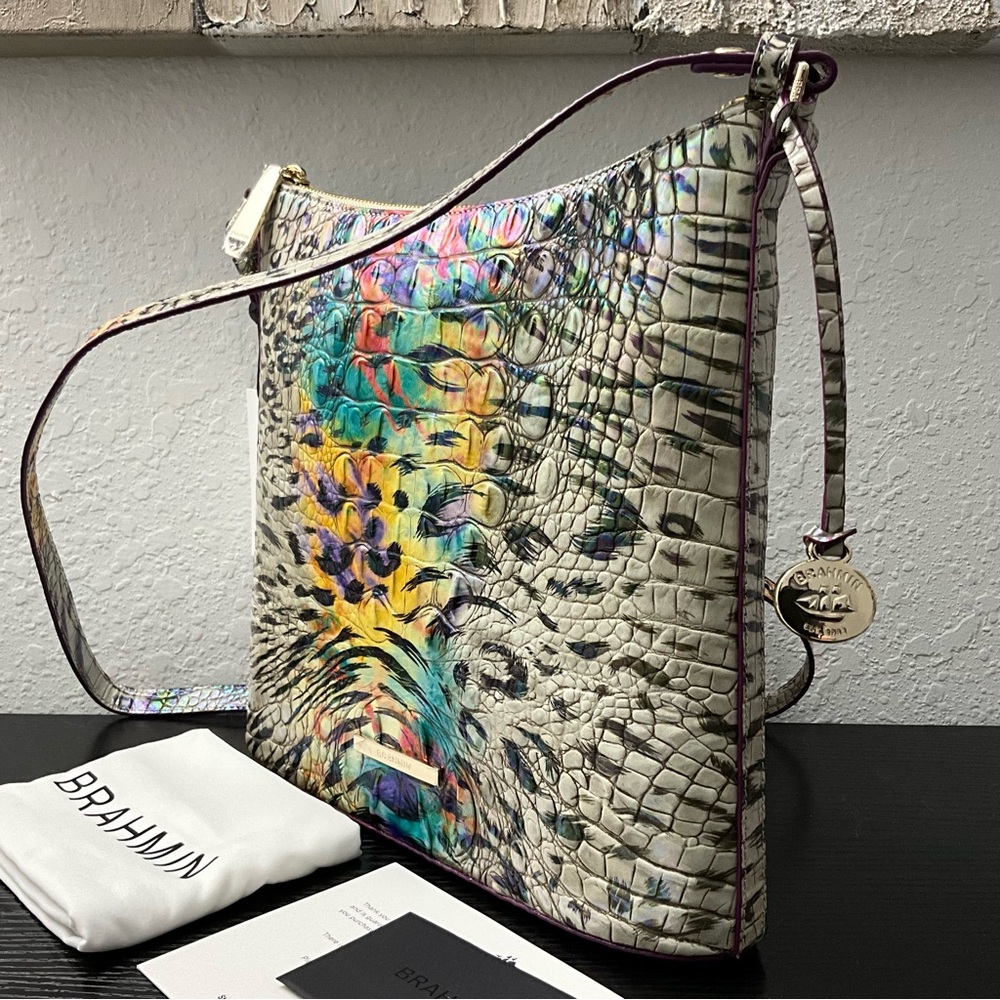 Brahmin Katie Crossbody OBSESSION OMBRÉ ALL OVER W/Leather Eye Medallion NWT - Picture 4 of 8